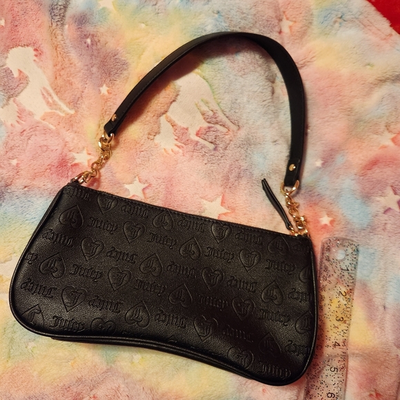 Juicy Couture Fashionista Black and Pink Logo Shoulder Bag - Picture 2 of 3